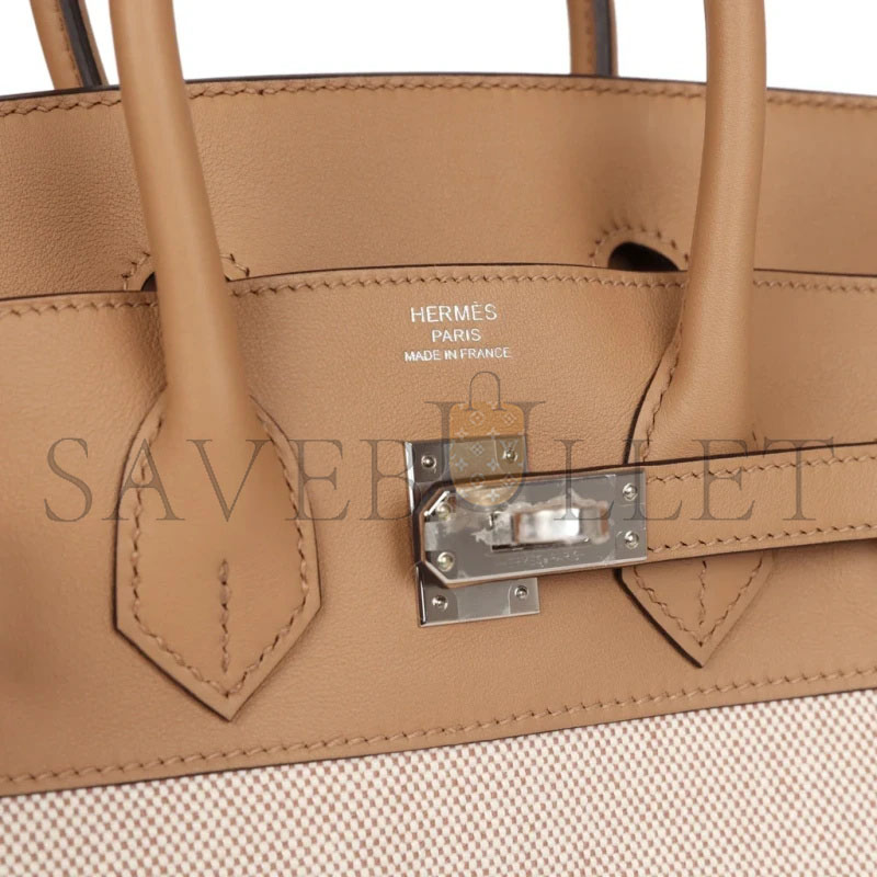 H**mes MASTER BIRKIN 25 IN TOILE SWIFT LEATHER (25*20*13cm)